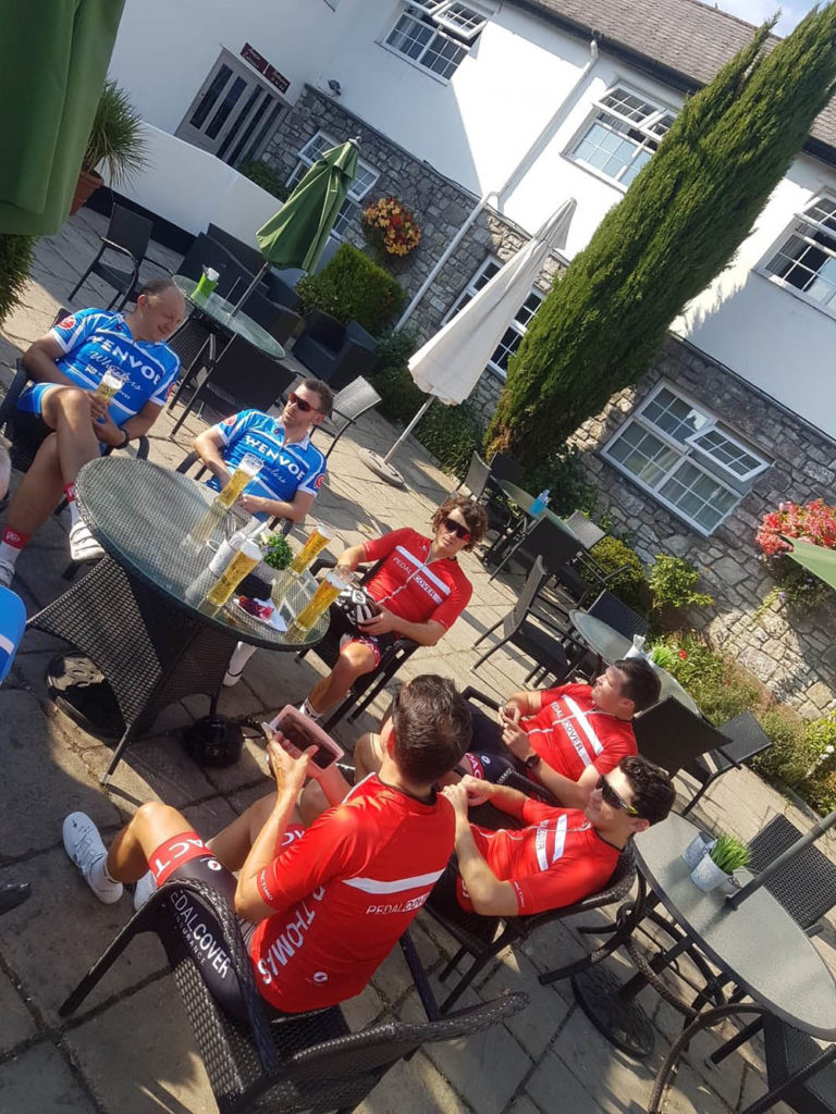 PedalCover team relaxing after a bike ride