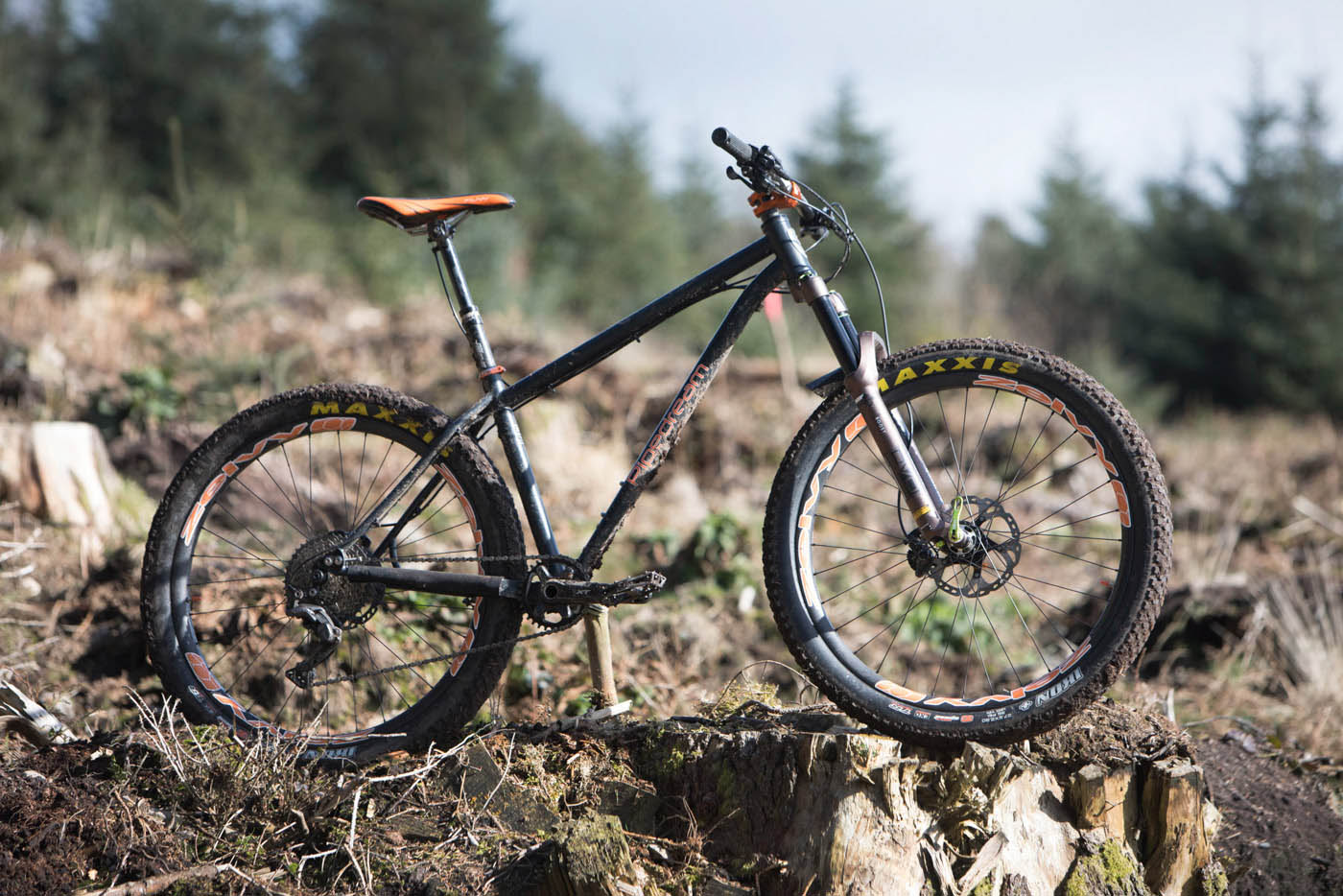 Hardtail bike on dirt