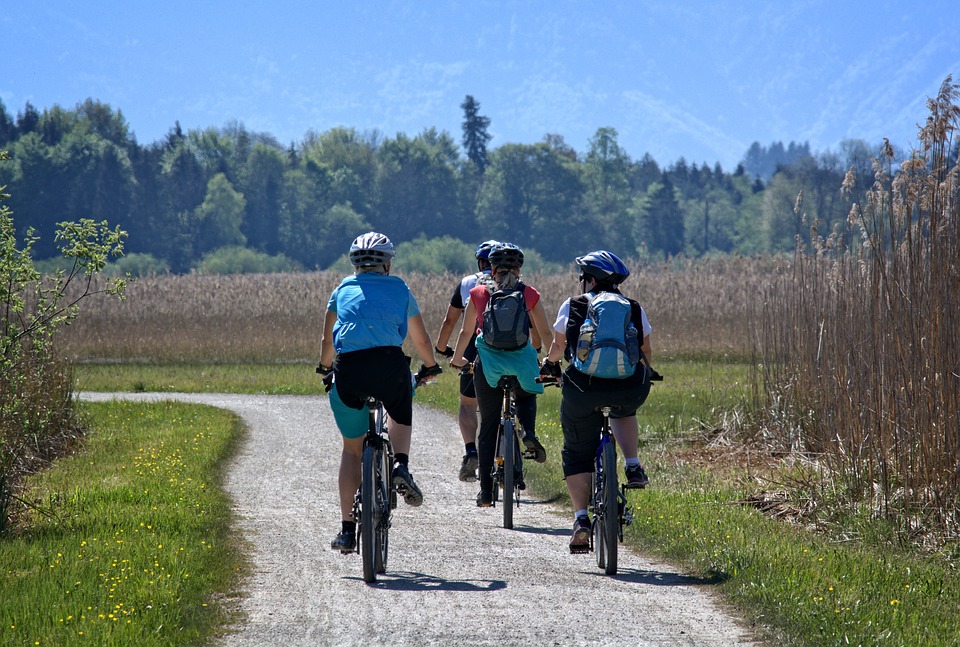 cyclists on path