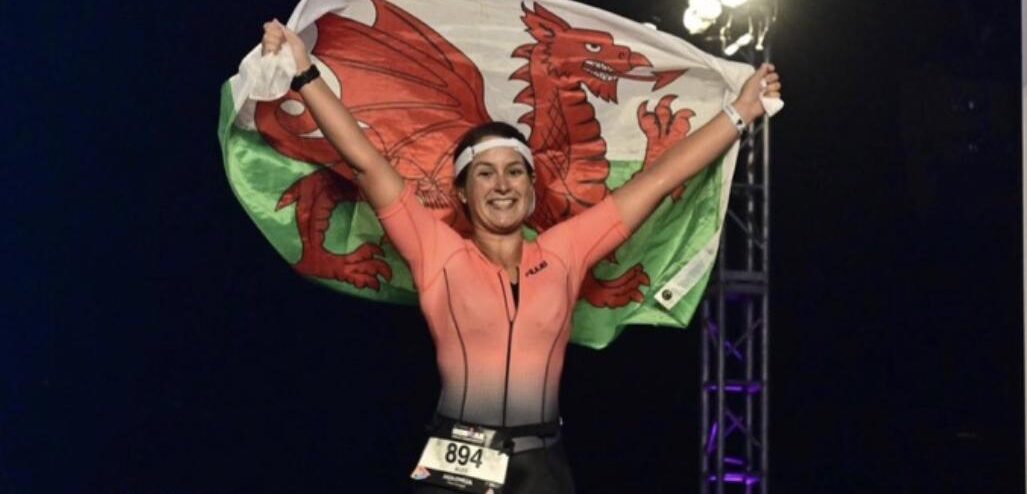 Alex Tennant finishing Ironman Kona