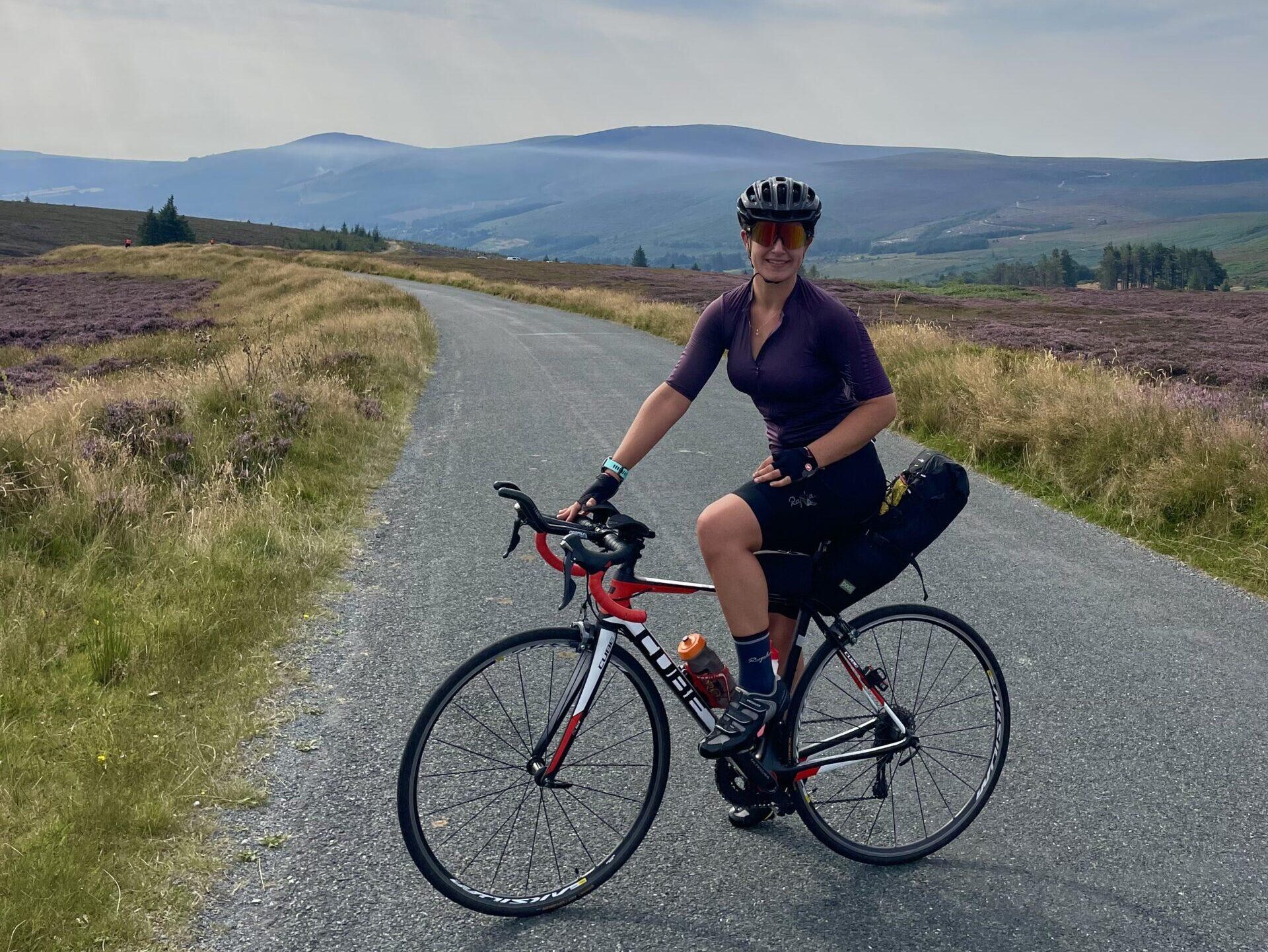 Alex Tennant after a cycling achievement