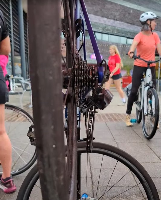 a bent gear hanger on a road bicycle
